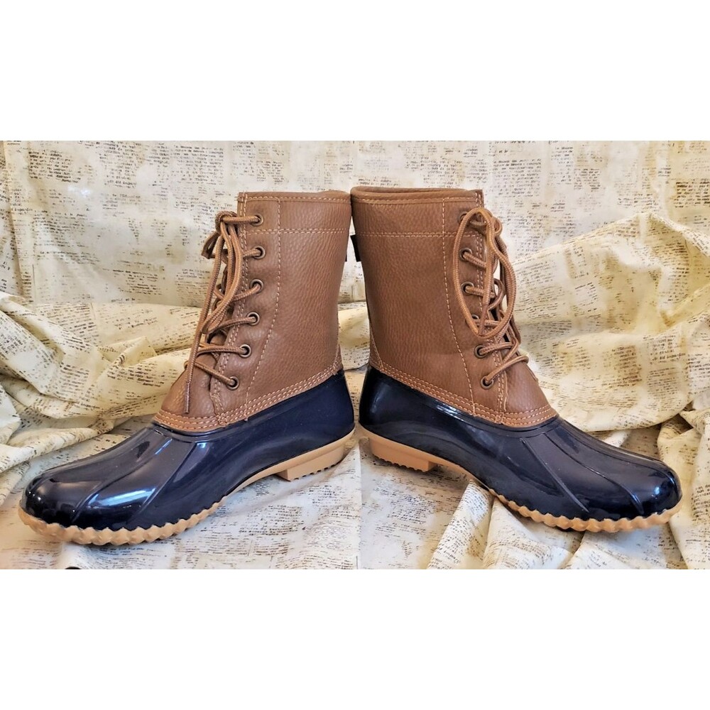 Practical, Classic Preowned EUC JBU Jambu Maplewood Navy Blue Rain Shoes/Boots